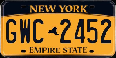 NY license plate GWC2452