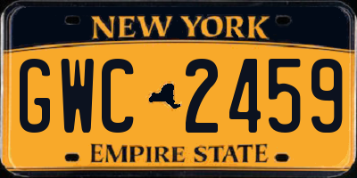 NY license plate GWC2459