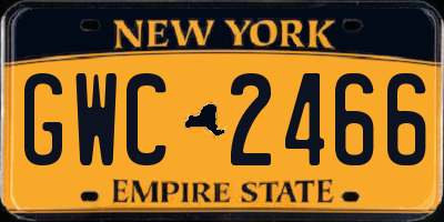 NY license plate GWC2466