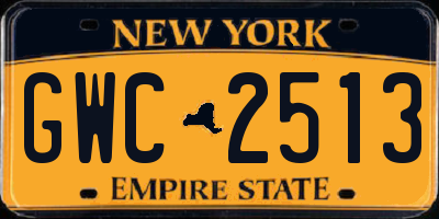 NY license plate GWC2513
