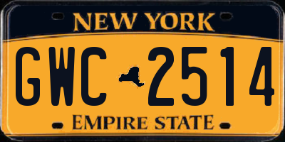 NY license plate GWC2514