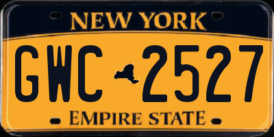 NY license plate GWC2527