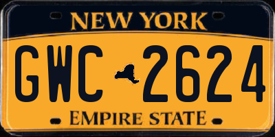NY license plate GWC2624