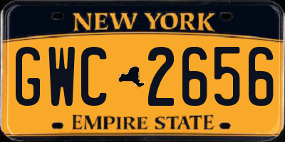 NY license plate GWC2656
