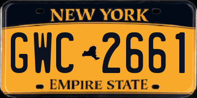 NY license plate GWC2661