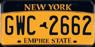 NY license plate GWC2662