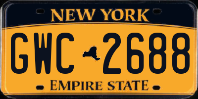 NY license plate GWC2688