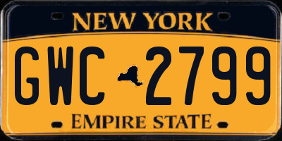 NY license plate GWC2799