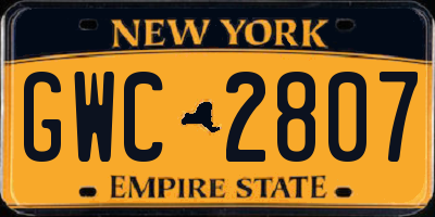 NY license plate GWC2807
