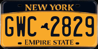 NY license plate GWC2829