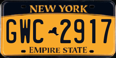 NY license plate GWC2917