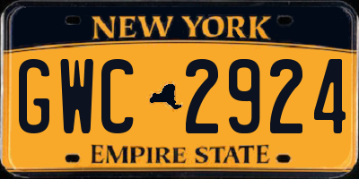NY license plate GWC2924