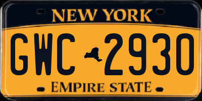 NY license plate GWC2930