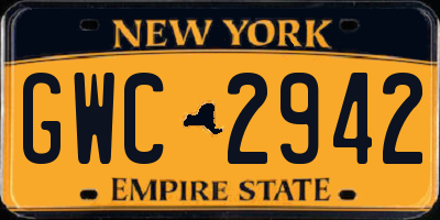NY license plate GWC2942