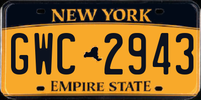 NY license plate GWC2943
