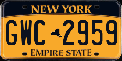 NY license plate GWC2959