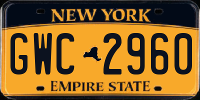 NY license plate GWC2960