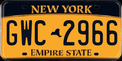 NY license plate GWC2966
