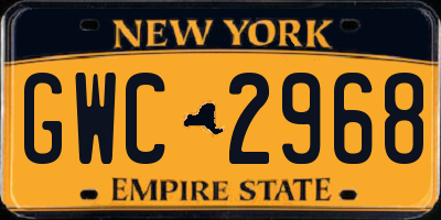 NY license plate GWC2968