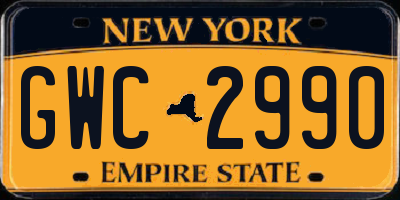 NY license plate GWC2990