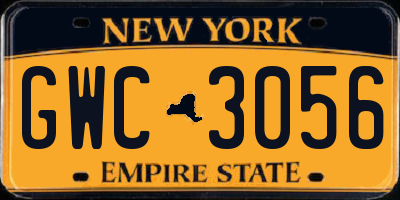 NY license plate GWC3056