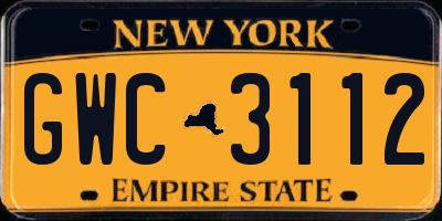 NY license plate GWC3112