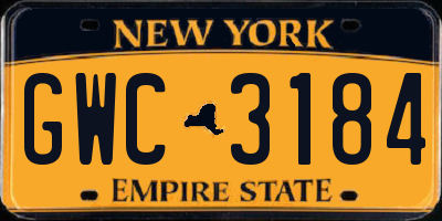 NY license plate GWC3184