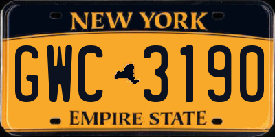 NY license plate GWC3190