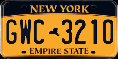 NY license plate GWC3210
