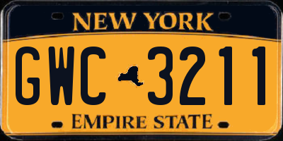 NY license plate GWC3211