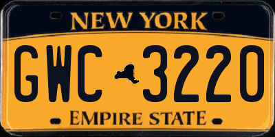 NY license plate GWC3220