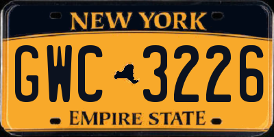 NY license plate GWC3226