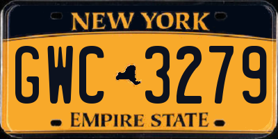 NY license plate GWC3279