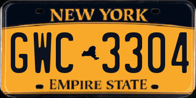 NY license plate GWC3304