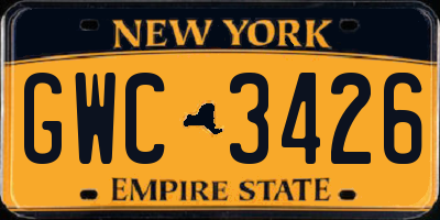 NY license plate GWC3426