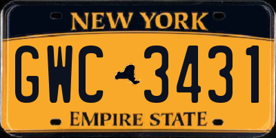 NY license plate GWC3431