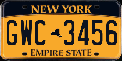 NY license plate GWC3456