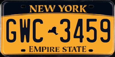 NY license plate GWC3459