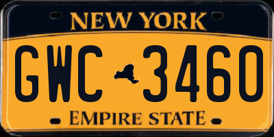 NY license plate GWC3460