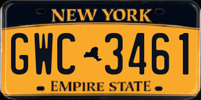 NY license plate GWC3461