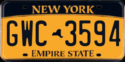 NY license plate GWC3594