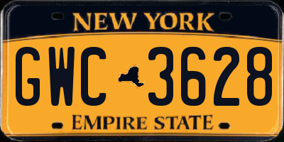 NY license plate GWC3628