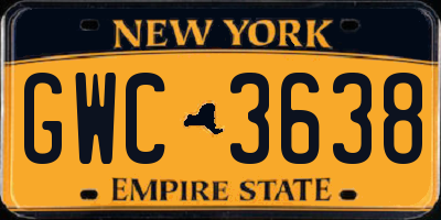 NY license plate GWC3638