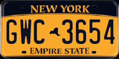 NY license plate GWC3654