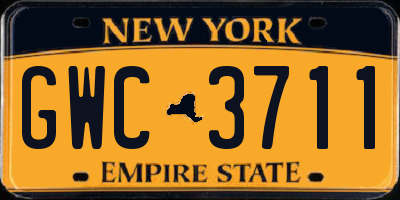 NY license plate GWC3711