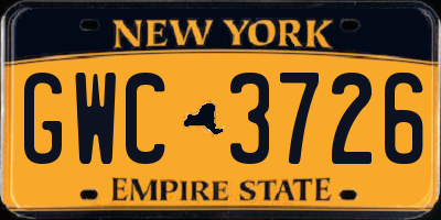 NY license plate GWC3726