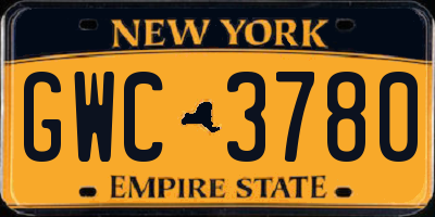 NY license plate GWC3780