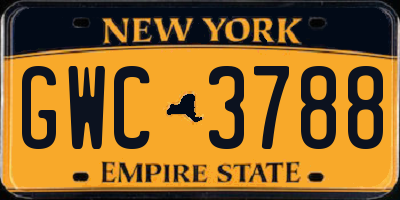 NY license plate GWC3788
