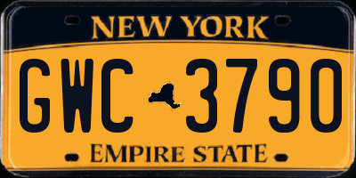 NY license plate GWC3790
