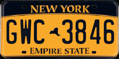NY license plate GWC3846